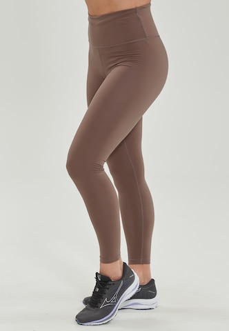 ENDURANCE Skinny Workout Pants 'Franza' in Brown: front