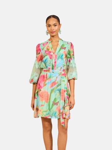 Abito camicia di love & roses in verde: frontale