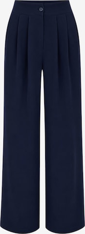 fashionshowcase - Pantalón plisado 'ALYA' en azul: frente