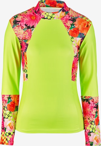 BECO the world of aquasports Schwimm-Shirt 'Fresh Flowers' in Grün: Vorderseite