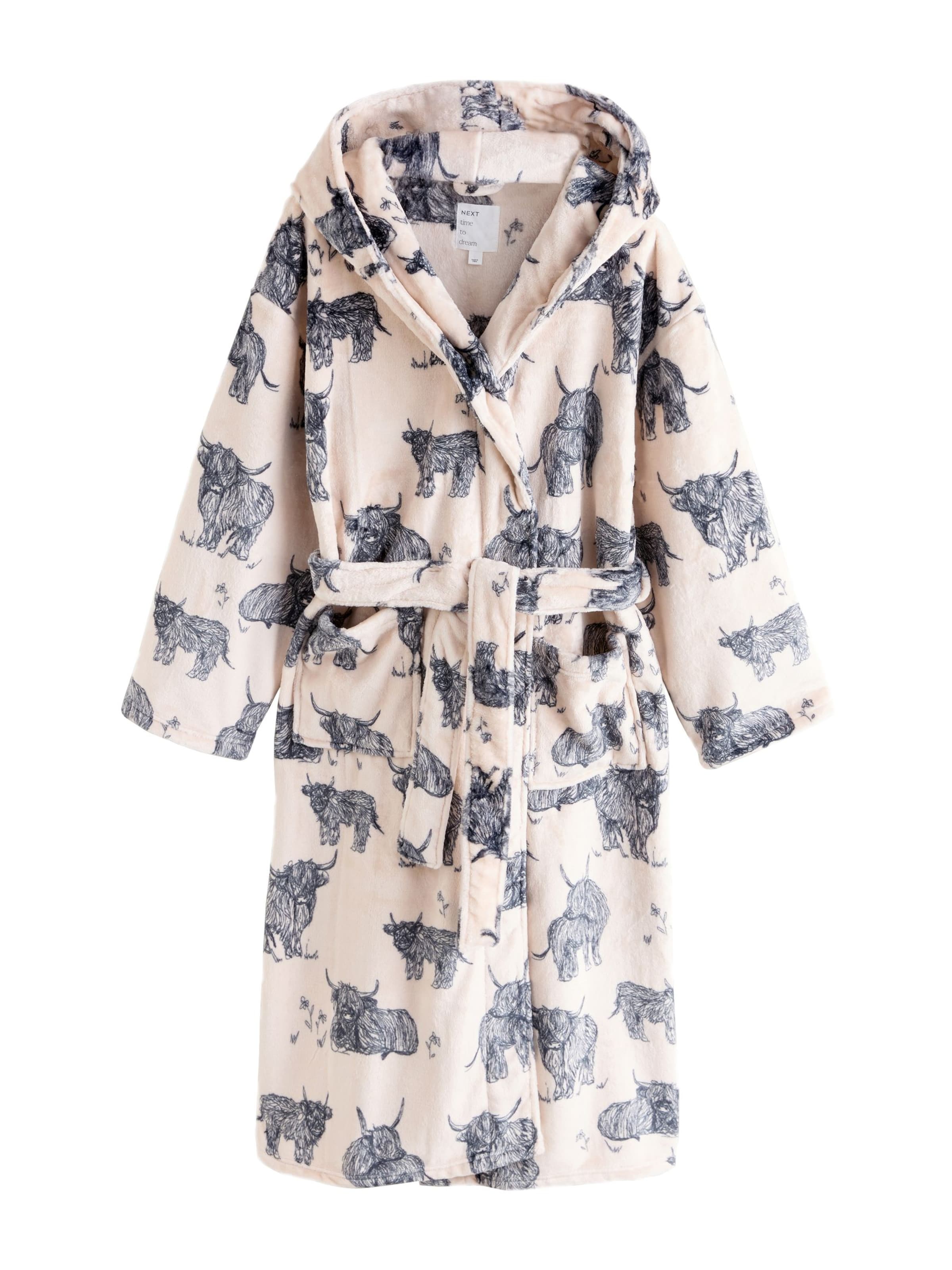 Next Банный халат короткий в Бежевый: спереди