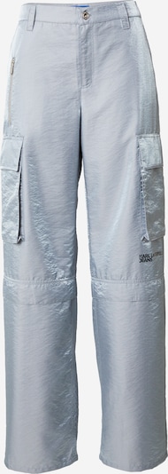 Laisvo stiliaus kelnės 'Iridescent' iš KARL LAGERFELD JEANS, spalva – melsvai pilka / juoda, Prekių apžvalga