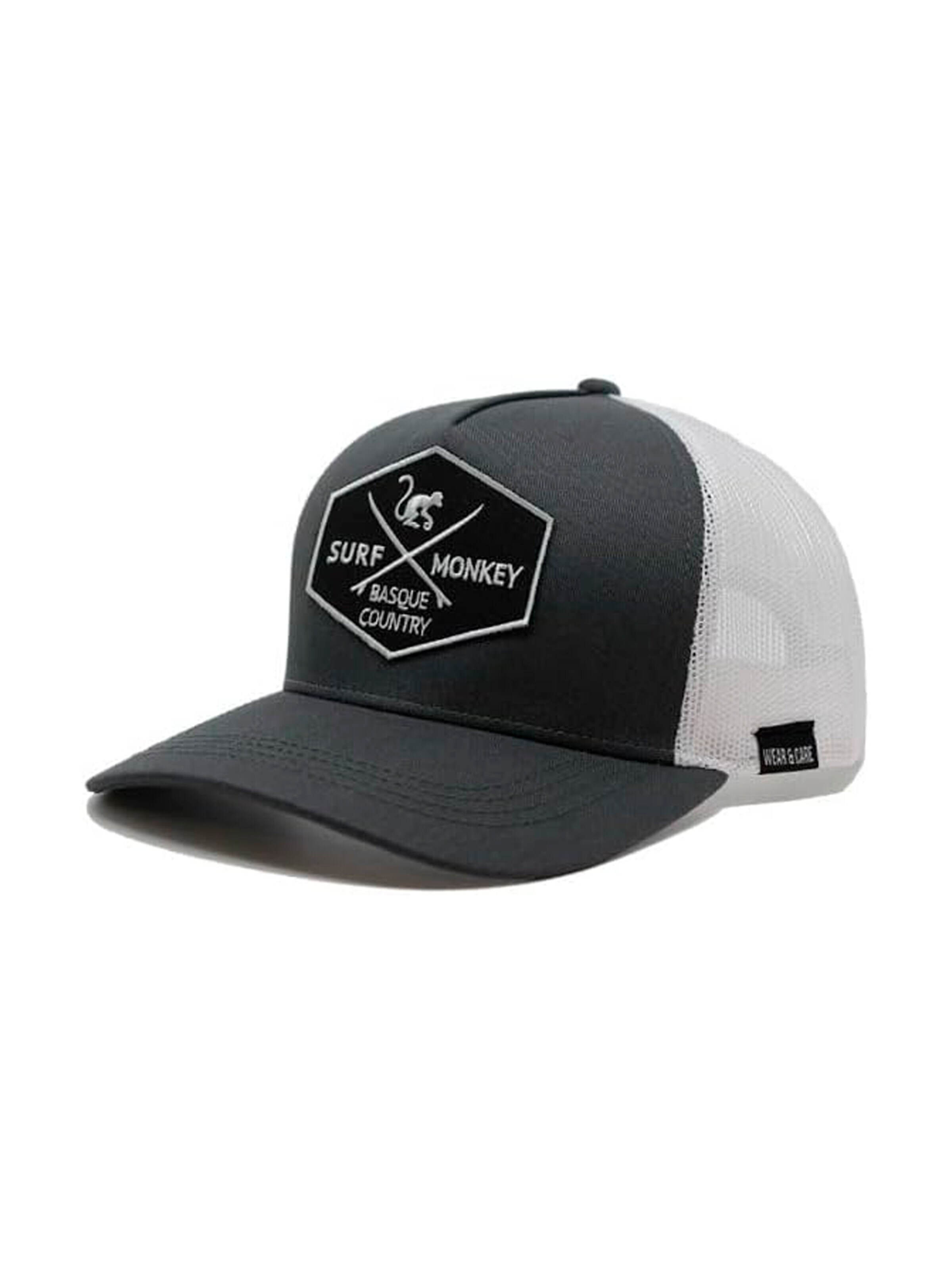 Cappello da baseball sportivo di Surf Monkey in grigio: frontale