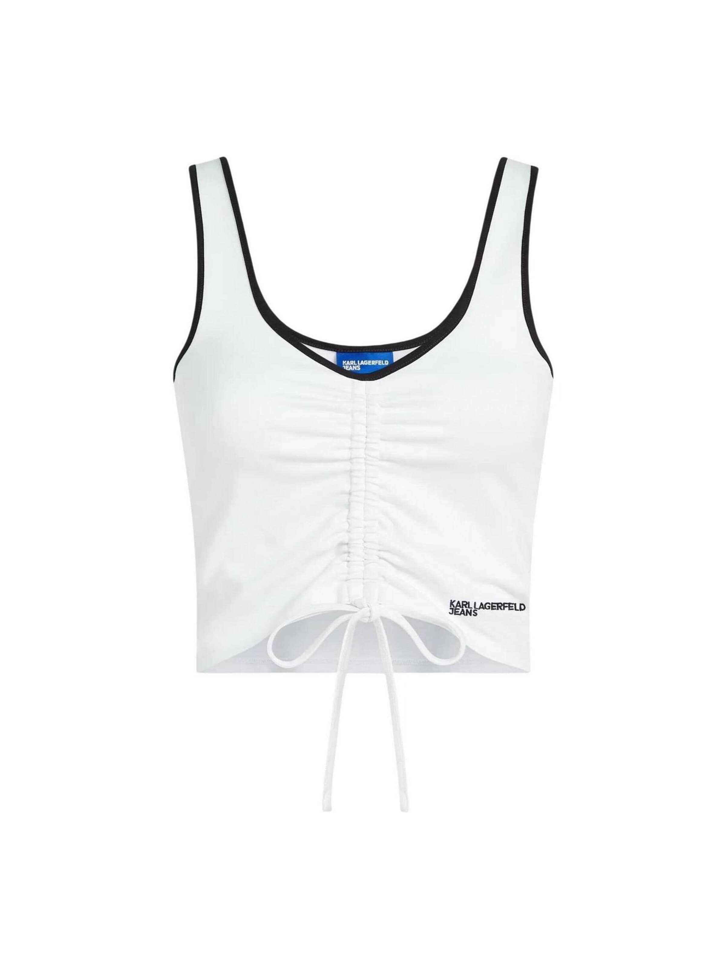 Top 'KLJ Ruched Bralette B2W17051' di KARL LAGERFELD JEANS in bianco: frontale