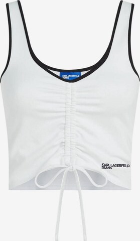 Top 'KLJ Ruched Bralette B2W17051' di KARL LAGERFELD JEANS in bianco: frontale