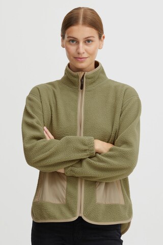 Oxmo Fleecejacke 'Oxpiper' in Grün: Vorderseite
