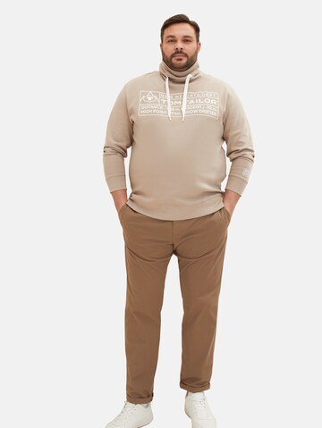 TOM TAILOR Men + Sweatshirt i beige