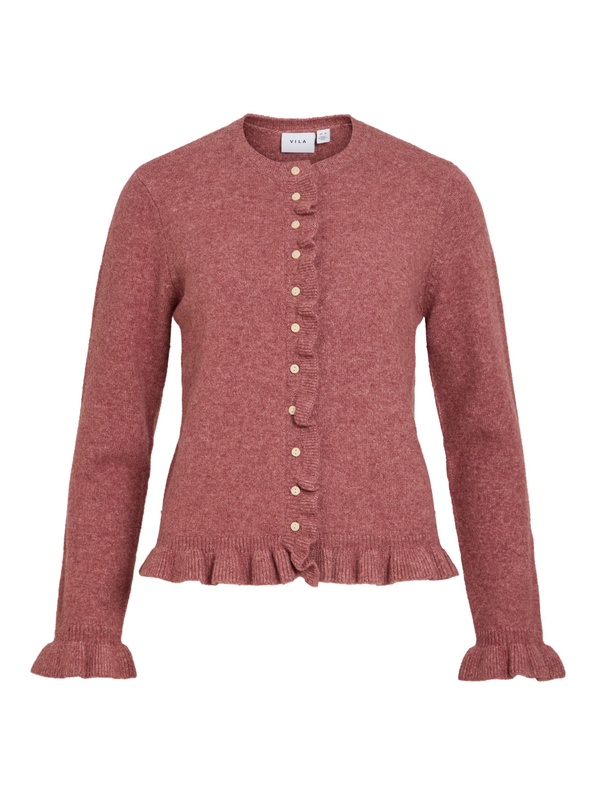 VILA Gebreid vest 'VIJacia' in Roze: voorkant