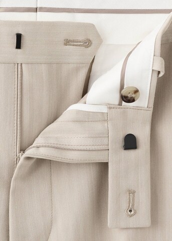 MANGO MAN Slim fit Pleated Pants 'Milan' in Beige