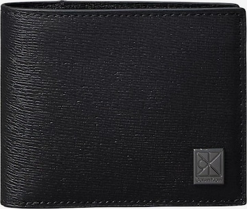 Calvin Klein Πορτοφόλι 'Textured Emblem Coin Pocket' σε μαύρο: μπροστά