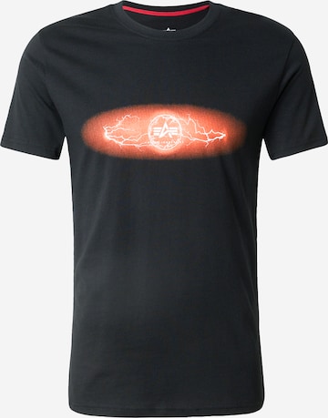 ALPHA INDUSTRIES T-shirt 'Lightning' i svart: framsida