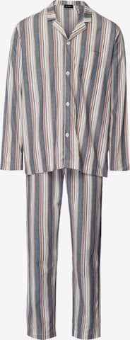Hanro Pajamas long 'Cozy Comfort' in Blue: front