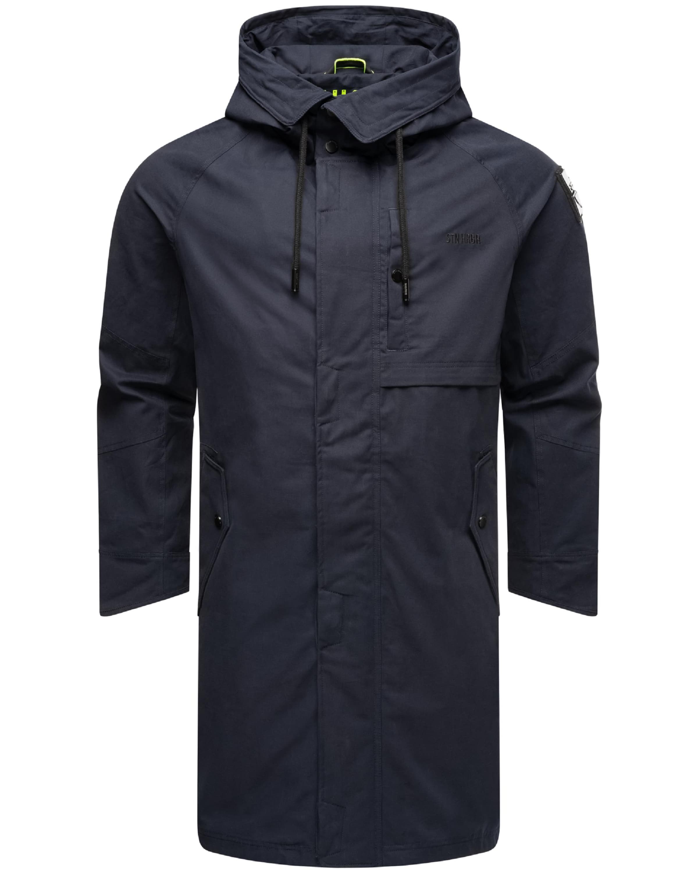 STONE HARBOUR Between-seasons coat 'Yaroon' in Blue: front