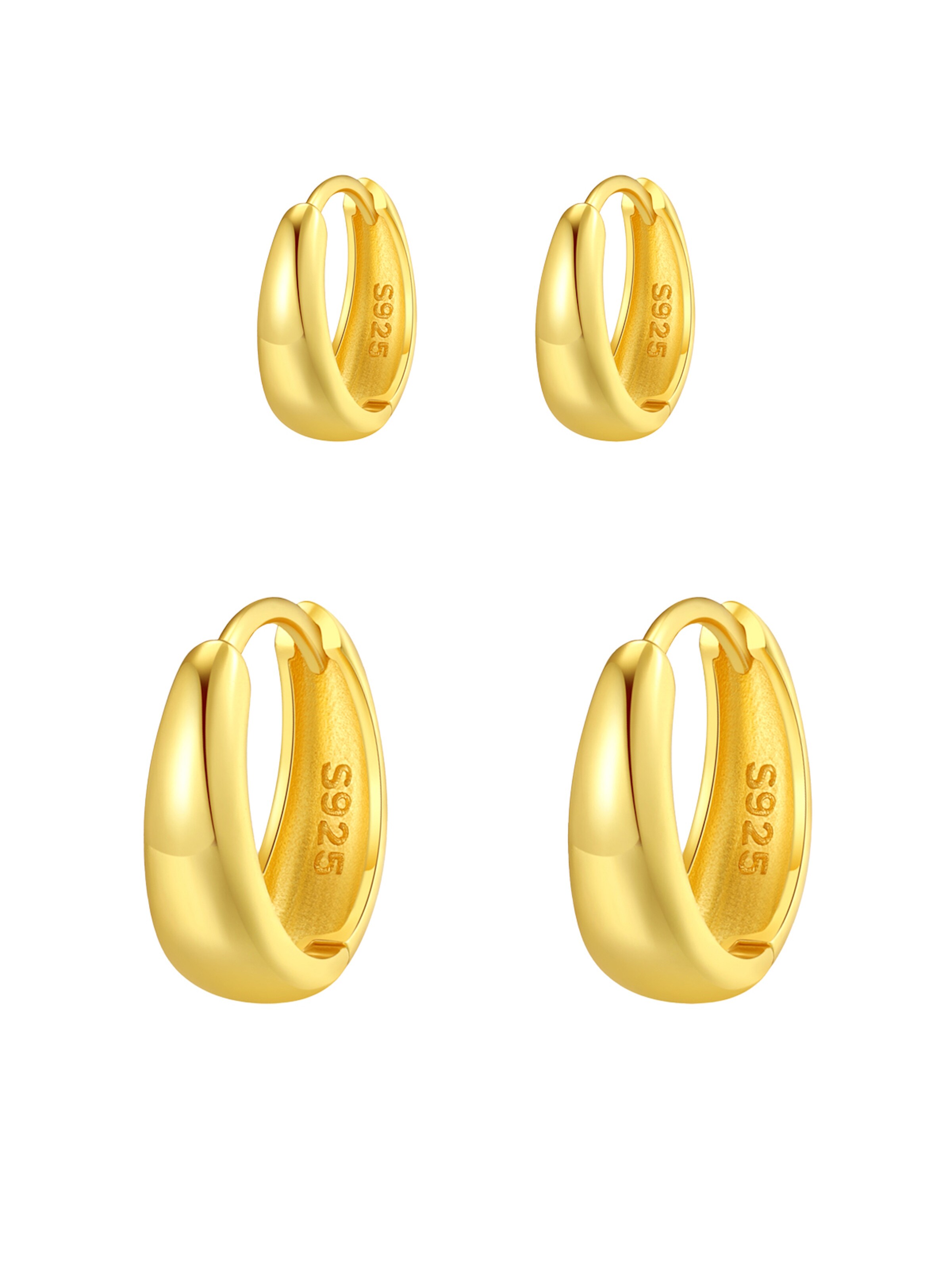 Hey Happiness Earrings 'Dome' in Gold: front