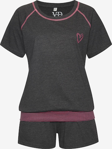 VIVANCE Short Pajama Set in Grey: front