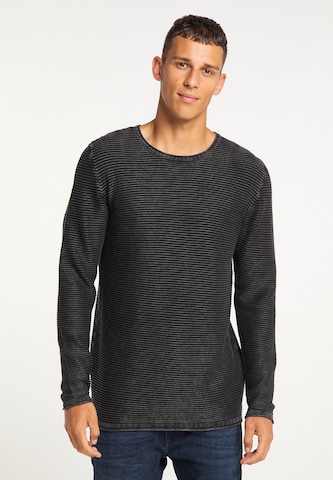 Pull-over MO en noir : devant