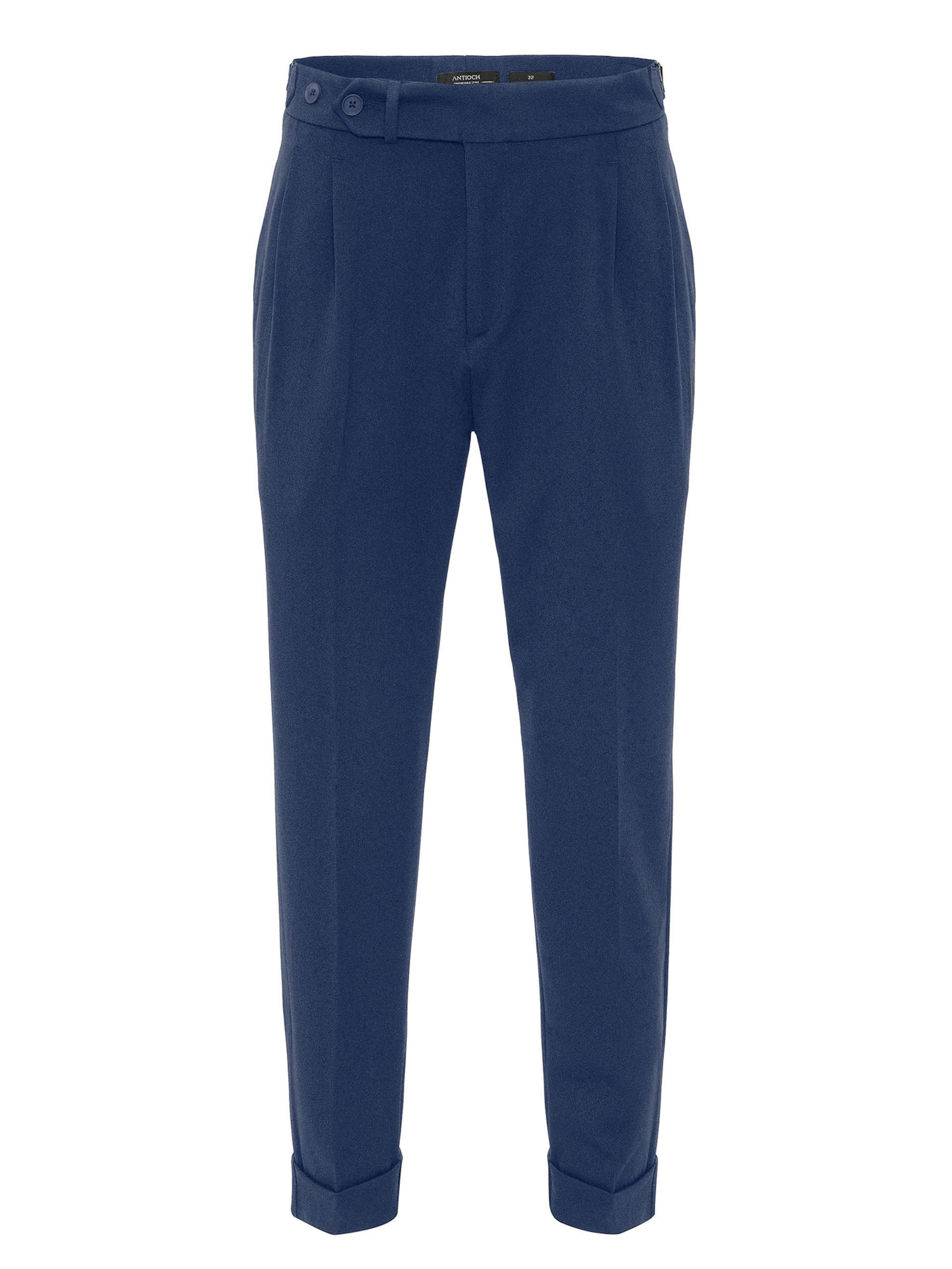 Antioch Tapered Παντελόνι με τσάκιση σε μπλε: μπροστά