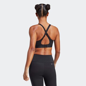 juoda ADIDAS PERFORMANCE Didelė fiksacija Sportinė liemenėlė 'Tailored Impact Luxe High-Support'