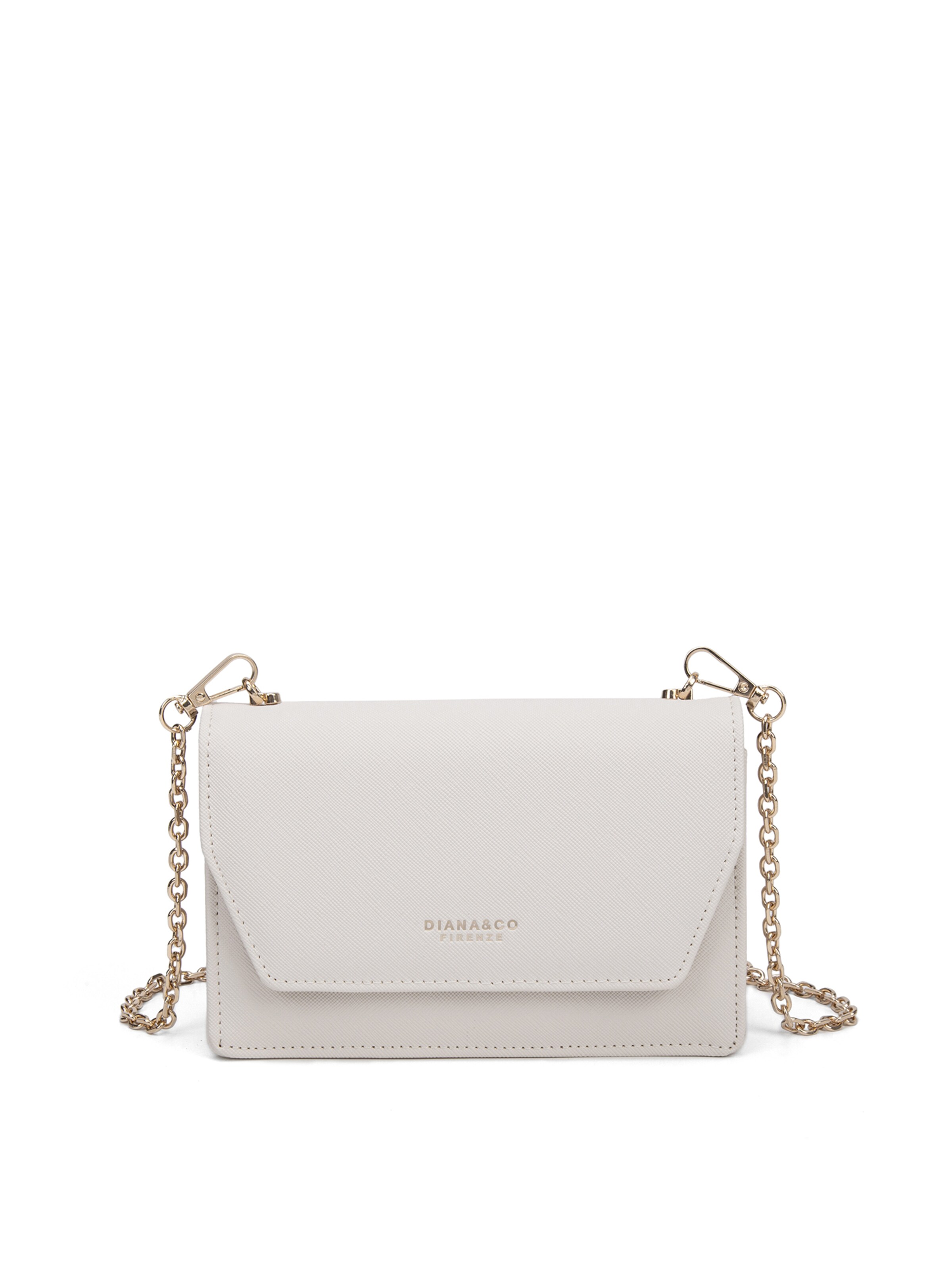Borsa a tracolla 'Borsa a Tracolla Donna Diana&Co Poliestere Bottone Magnetico Tracolla Catena Rimovibile' di Diana&Co. in beige: frontale