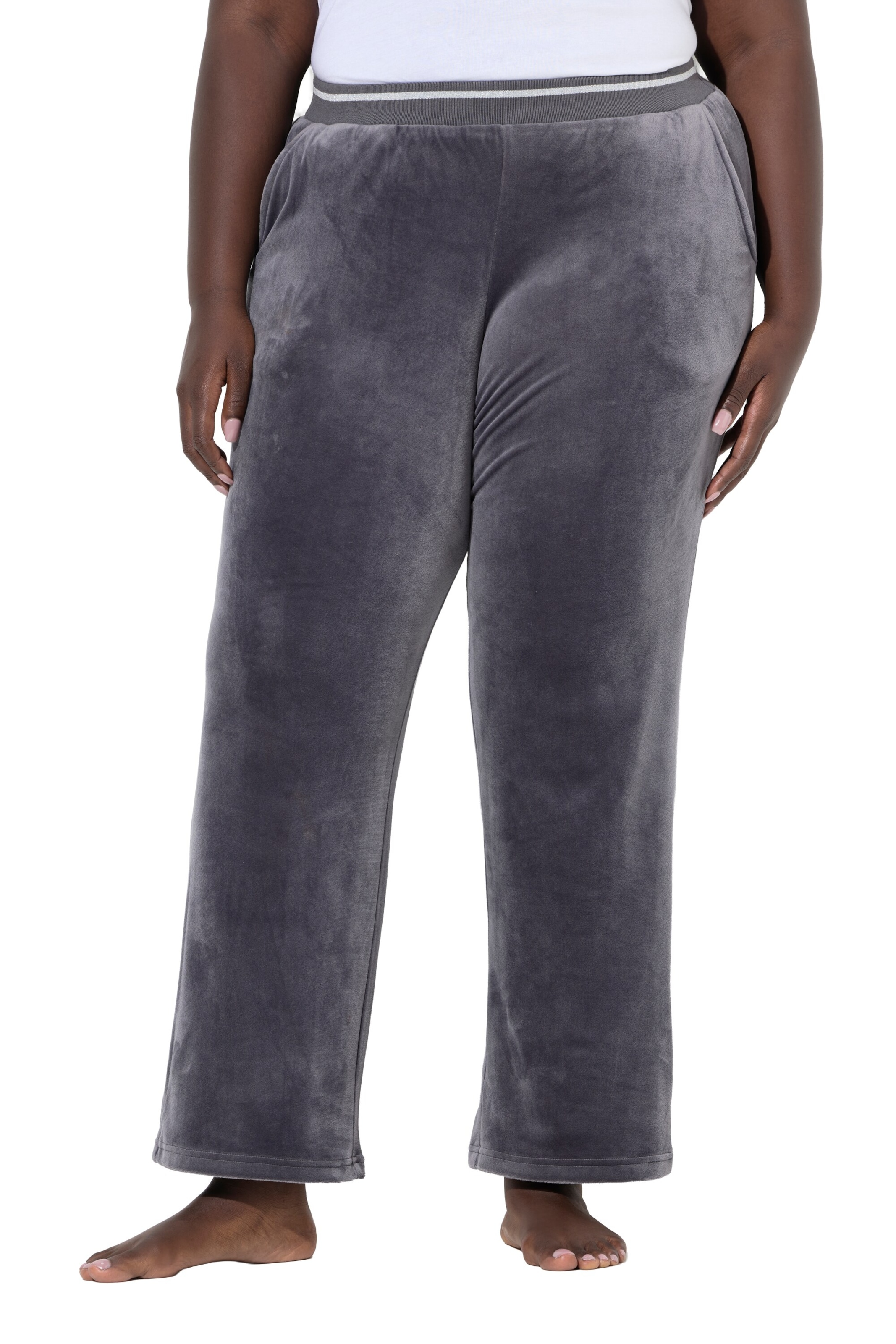 Ulla Popken - Calças de pijama em cinzento: frente
