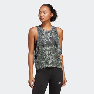 ADIDAS PERFORMANCE Sports Top 'Train Icons Allover Print' in Green: front