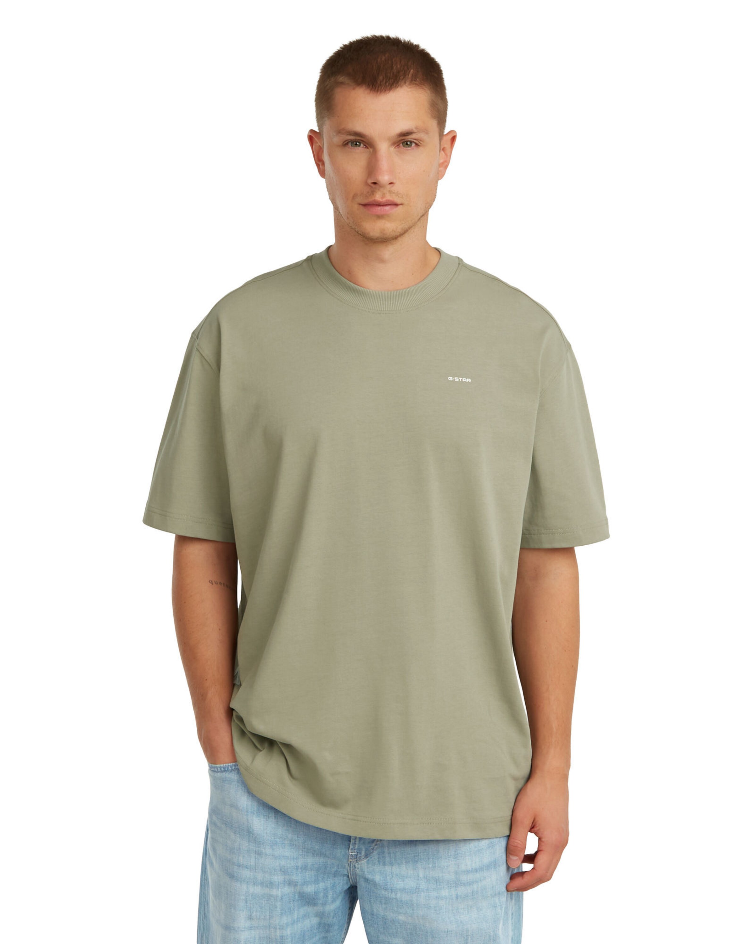 G-STAR Shirt 'Back Graphic Relaxed T-Shirt' in Groen: voorkant