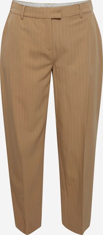 Fransa Regular Pleated Pants in Brown: front