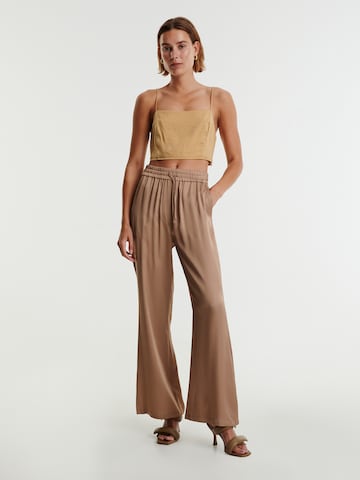 EDITED Loose fit Trousers 'Stina' in Brown