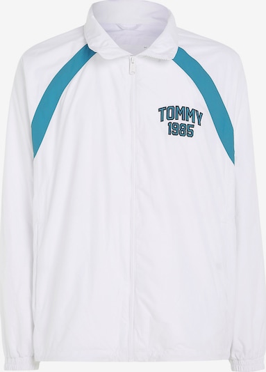 Tommy Jeans Veste de survêtement en bleu cyan / noir / blanc, Vue avec produit