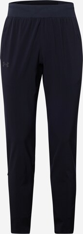 UNDER ARMOUR Regular Workout Pants 'Outrun' in Black: front