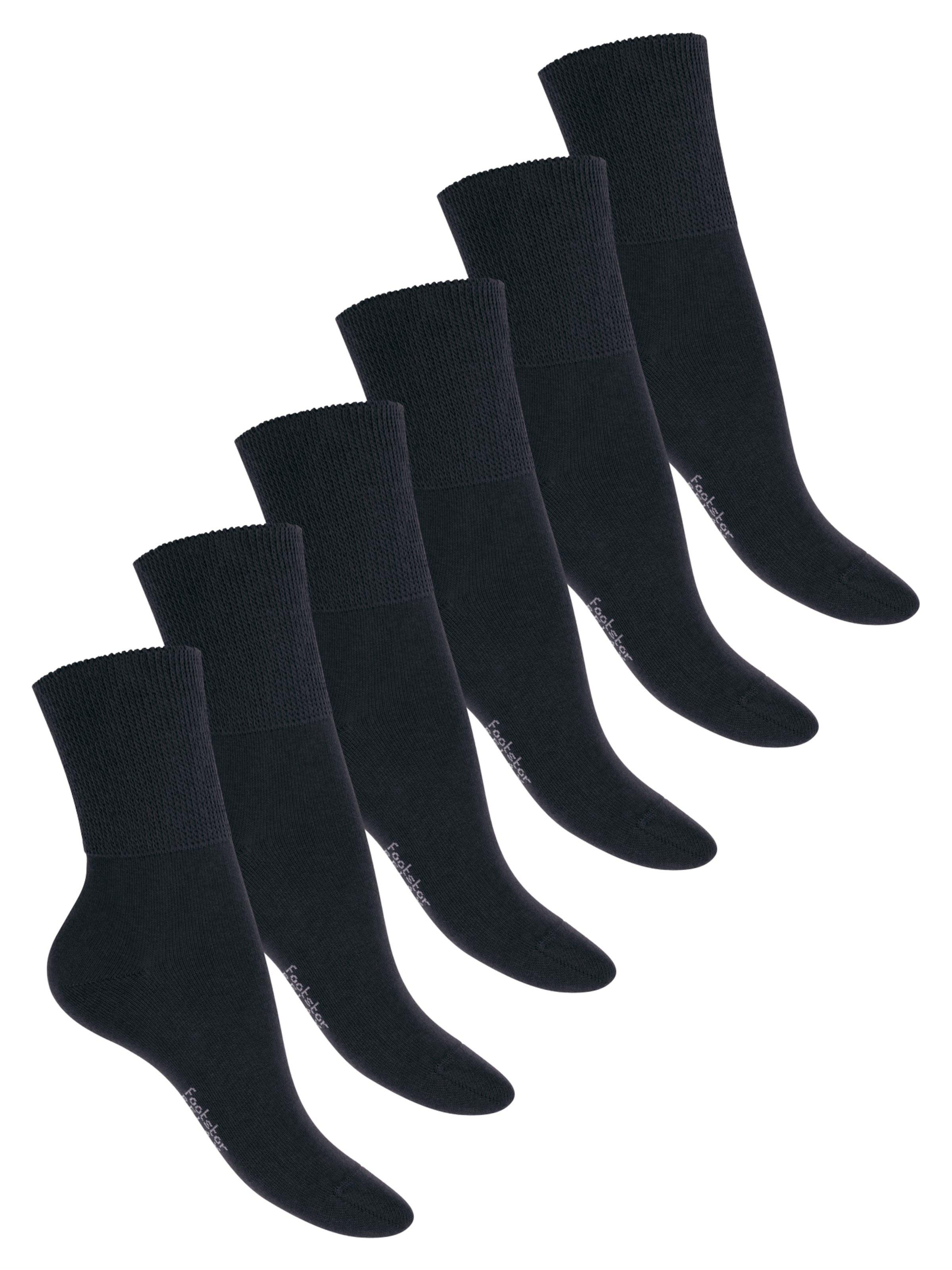 footstar Socks 'Comfort Fit' in Black: front
