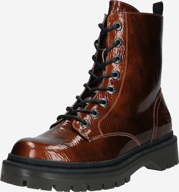bugatti Lace-Up Ankle Boots in Brown: front