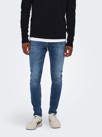 Only & Sons Skinny Jeans 'Warp' in Blauw: voorkant