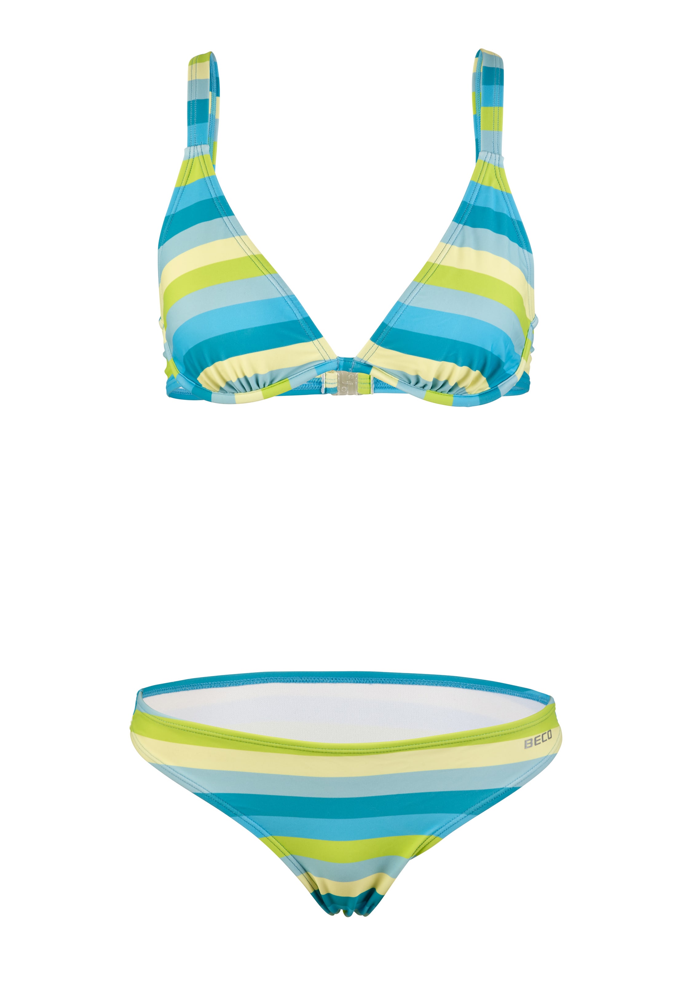 BECO the world of aquasports Bralette Bikini 'Fresh Stripes' in Blue: front