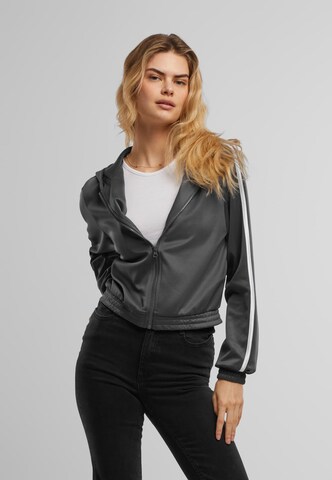 Urban Classics Tréningdzseki ' ' - szürke: elől