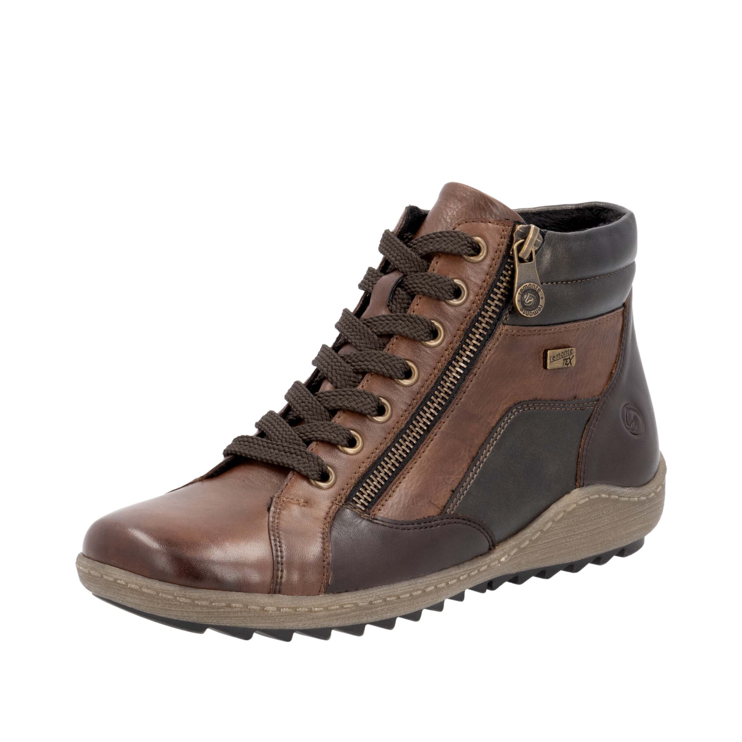 REMONTE Bottes à lacets en marron / brun foncé, Vue avec produit