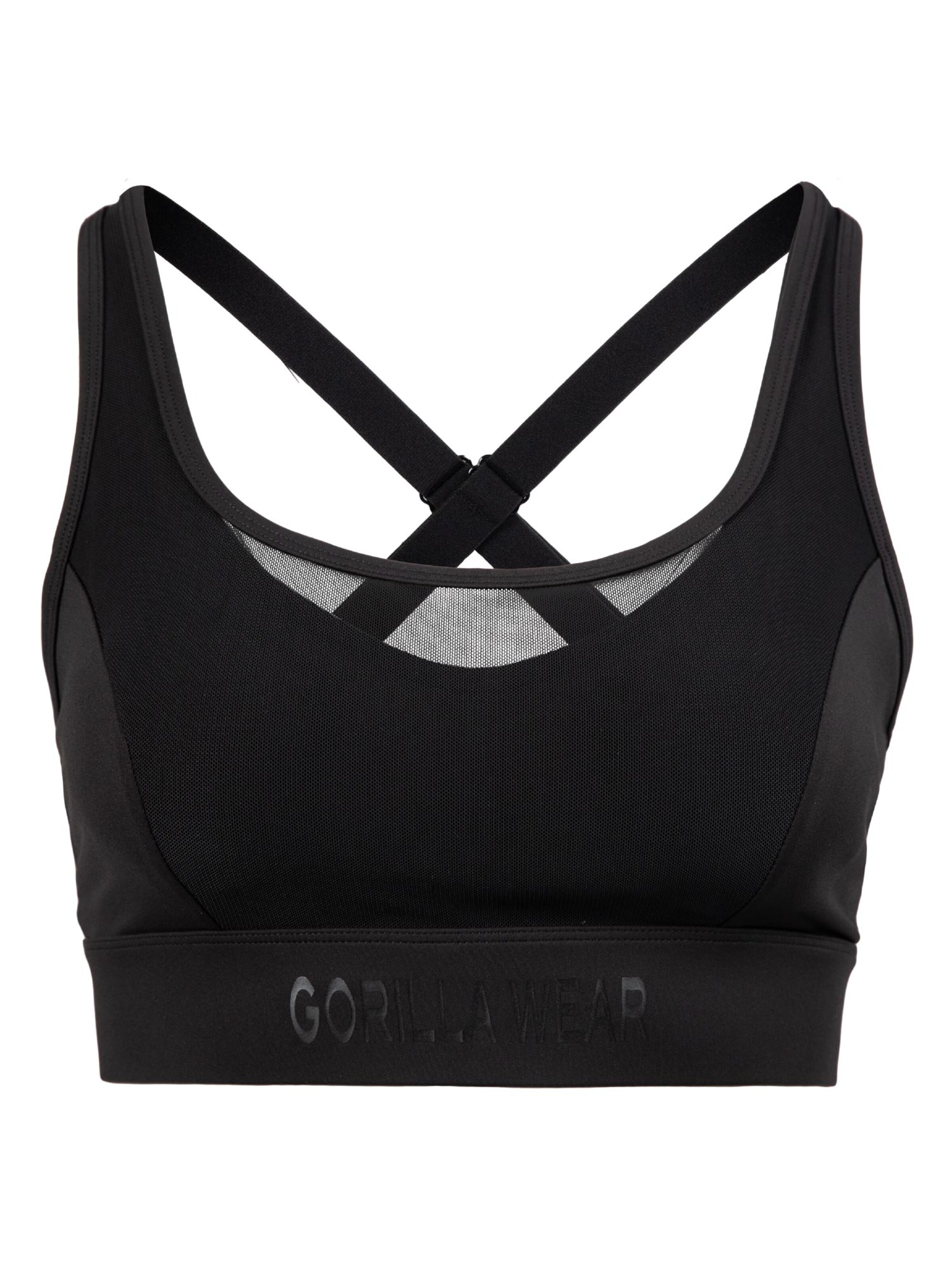 Bustino Reggiseno sportivo 'Riley' di Gorilla Wear in nero: frontale