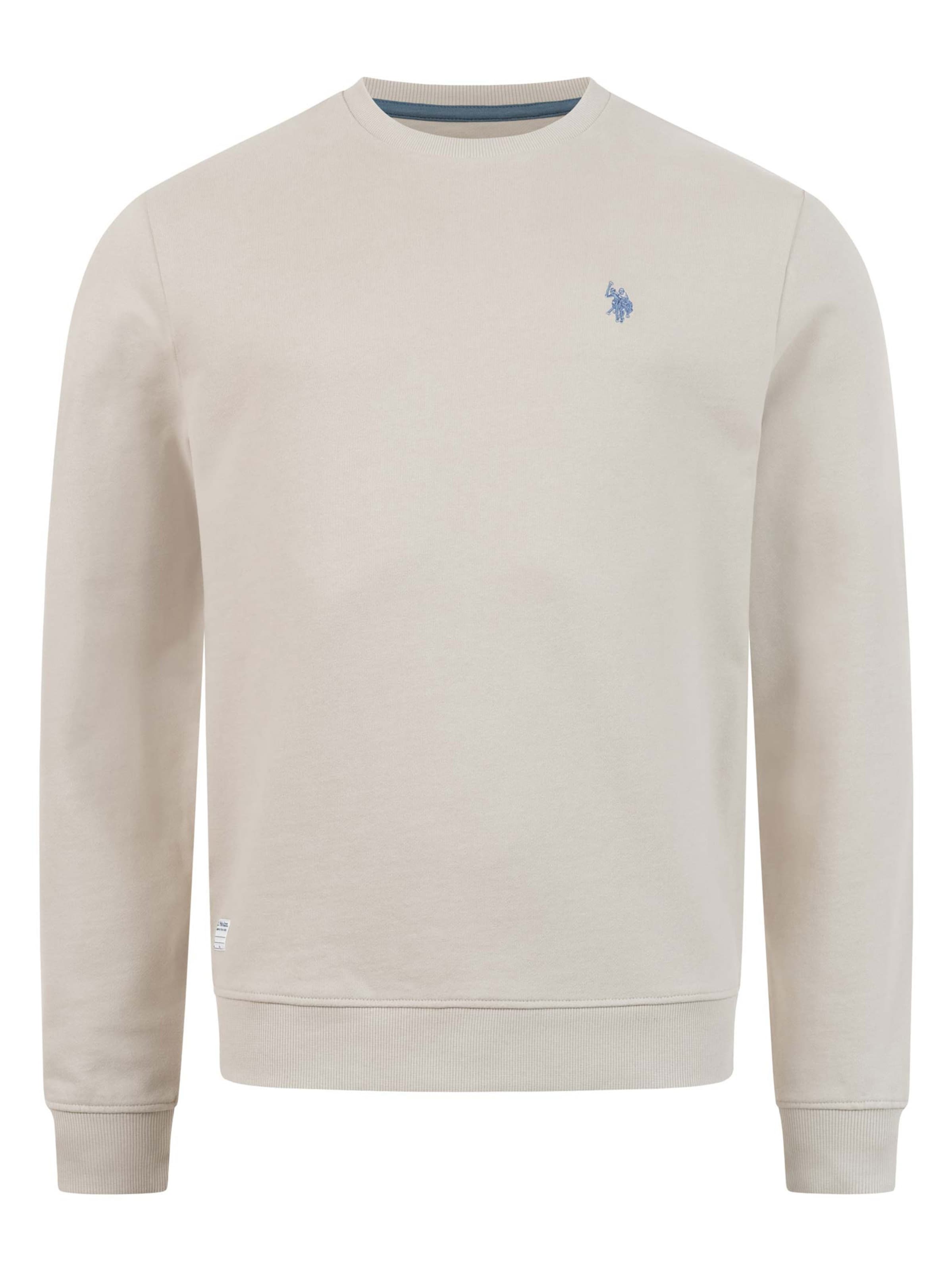U.S. POLO ASSN. Sweatshirt in XXXL in de kleur Sand / Blauw, Productweergave