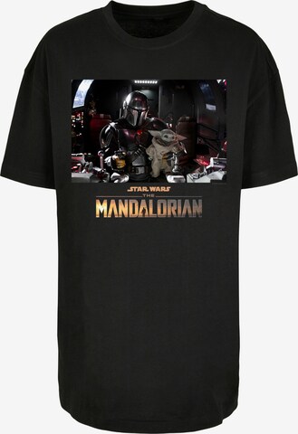 F4NT4STIC T-Shirt 'Star Wars The Mandalorian Child On Board' in Schwarz: predná strana