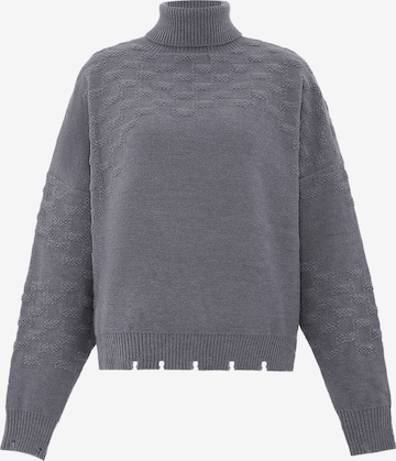 Pullover di faina in grigio: frontale