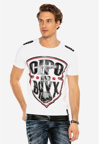 CIPO & BAXX T-Shirt ARROWHEAD mit Logo Print in Weiß
