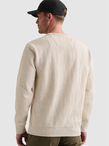 PME Legend Sweatshirt 'Sweatshirt with allover jacquard pattern and badge' i vit