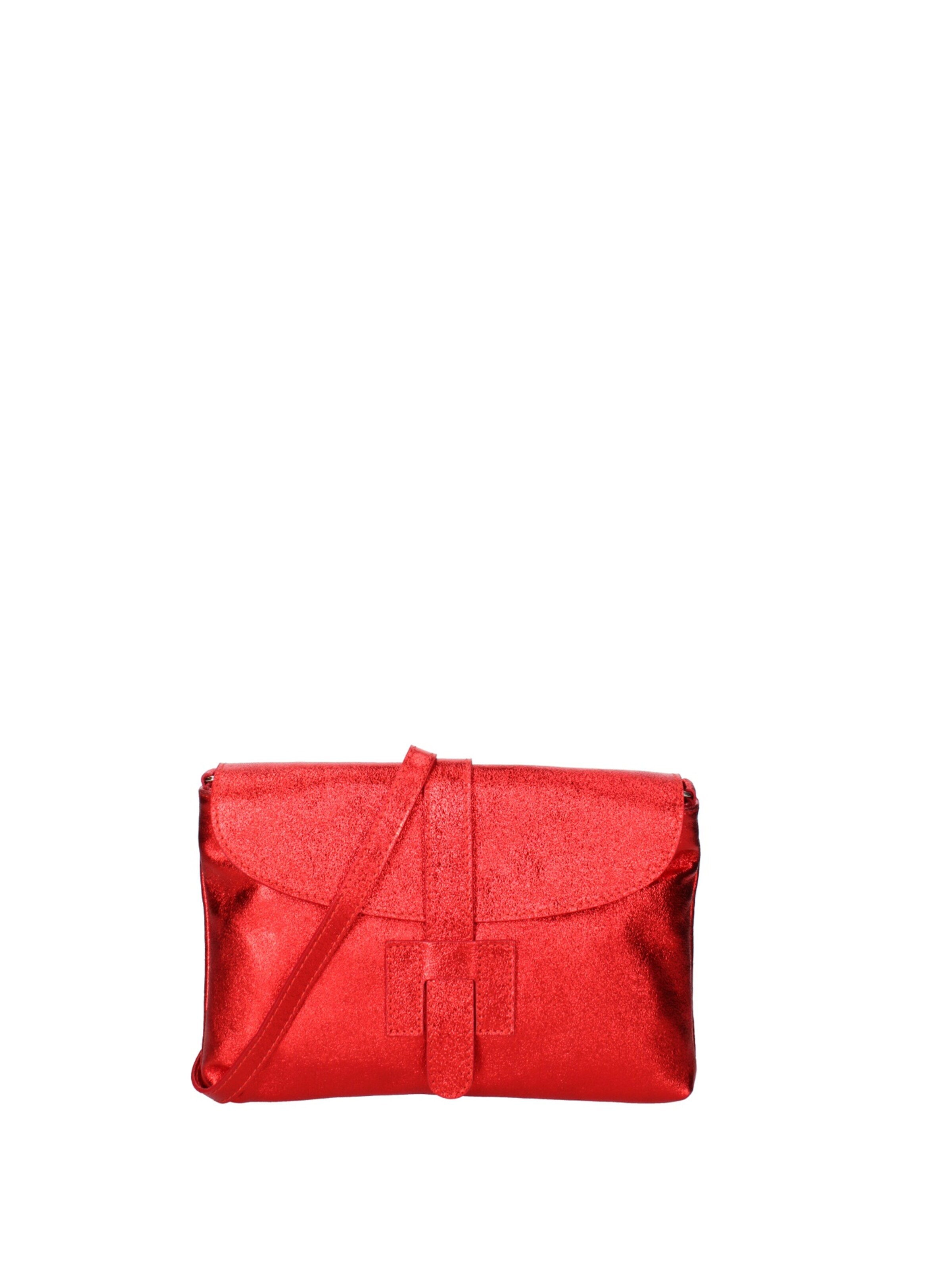 Pochette 'Pochette Donna Vera Pelle Laminato - Tracolla Regolabile' di Viola Castellani in rosso: frontale