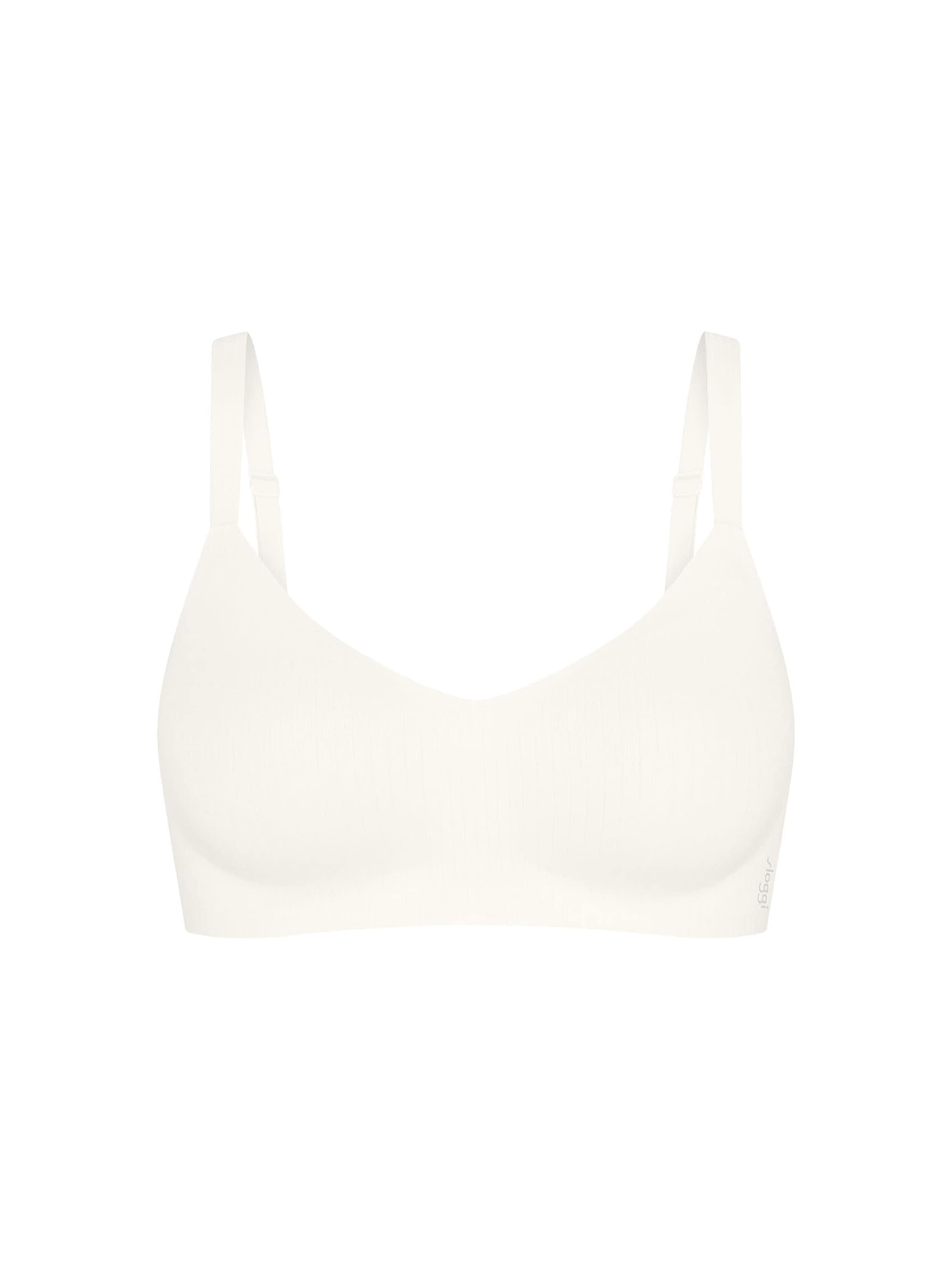 SLOGGI Bralette Bra ' Blue ZERO Feel Pure ' in White: front