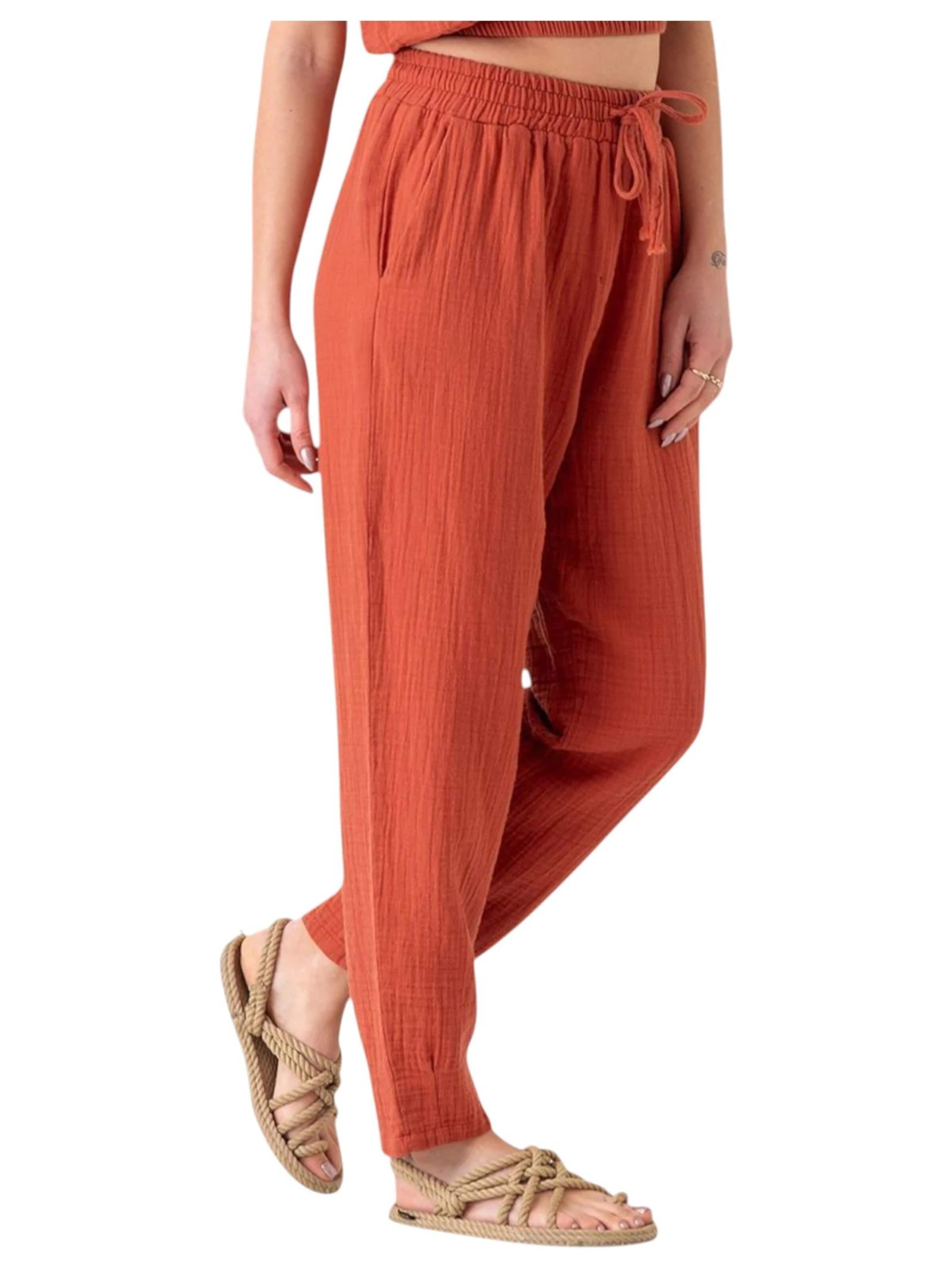 WENOR Tapered Broek 'TANORA' in Rood