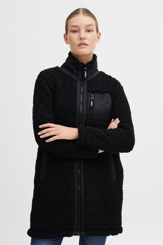 Oxmo Fleece jas 'OXELINE' in Zwart: voorkant