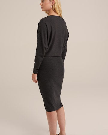 WE Fashion Pletena obleka | siva barva