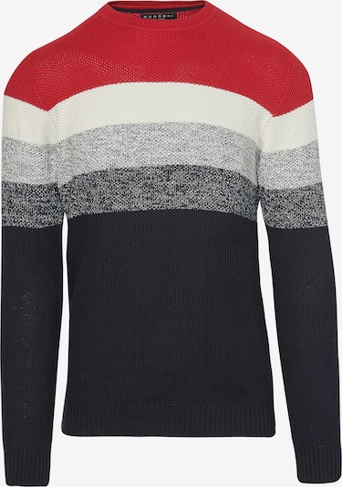 Pullover KOROSHI di colore navy / grigio / rosso / bianco, Visualizzazione prodotti