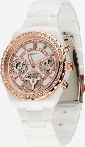 GUESS - Reloj analógico en blanco: frente