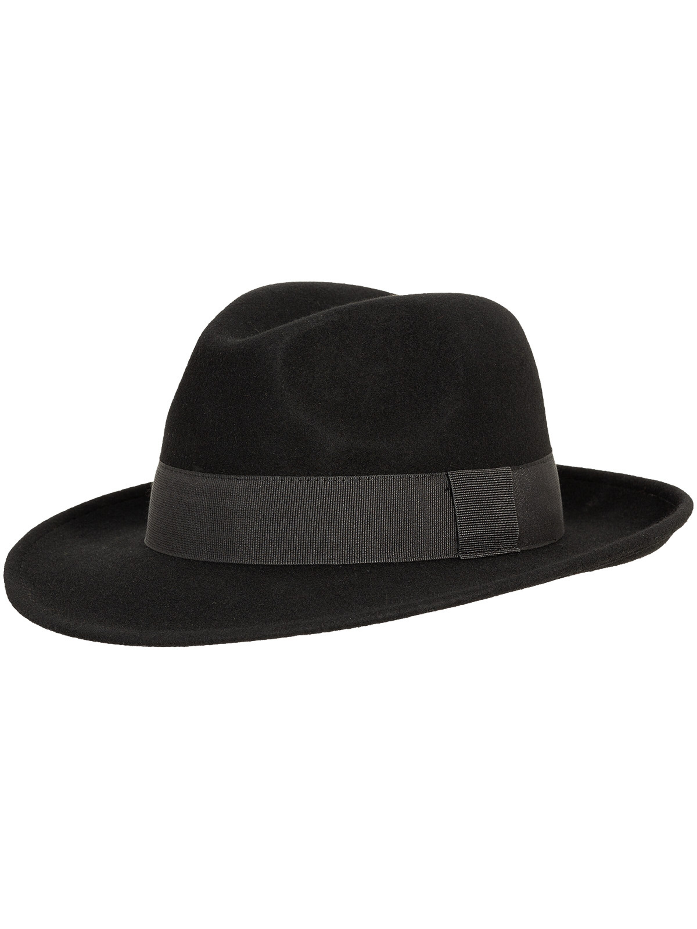 Fibig Hut 'Wollfilzhut in schwarz'‌‌‌‌‌‌‌‌‌ in Schwarz: Vorderseite